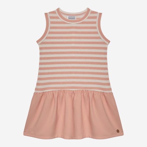 Vestido Infantil Feminino Canelado Listrado - ROSE