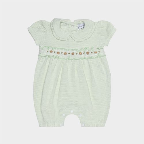 Macacão Bebê Feminino Tricot Jetty com Ponto Smock - VERDE