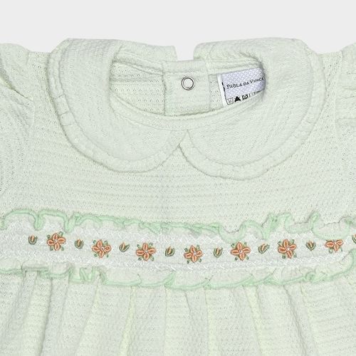 Macacão Bebê Feminino Tricot Jetty com Ponto Smock - VERDE