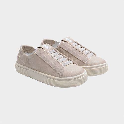 Tênis Toddler Masculino Couro com Tiras Elásticas - AREIA