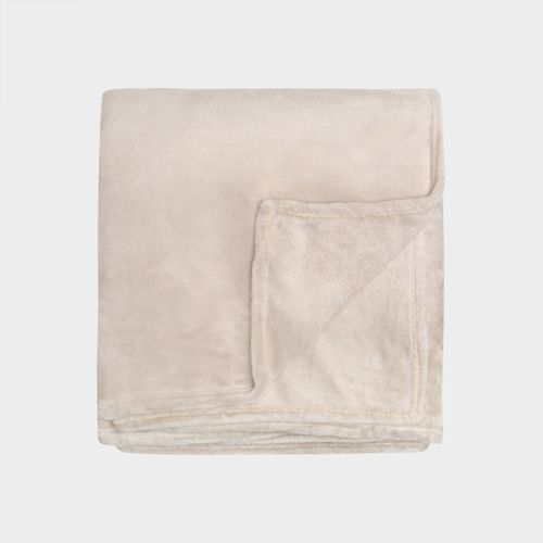 Cobertor Solteiro em Microsoft Velour - BEGE