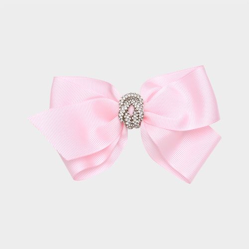Laço Infantil de Cabelo Gorgurão com Strass - ROSA