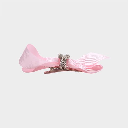 Laço Infantil de Cabelo Gorgurão com Strass - ROSA