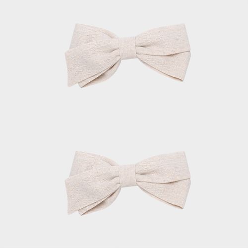 Conjunto de Laços Infantil Duplo Grande em Linho - CRU