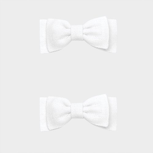 Conjunto de Laços Bebê em Linho - BRANCO