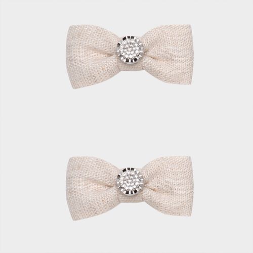 Conjunto de Laços Bebê Linho com Strass - CRU