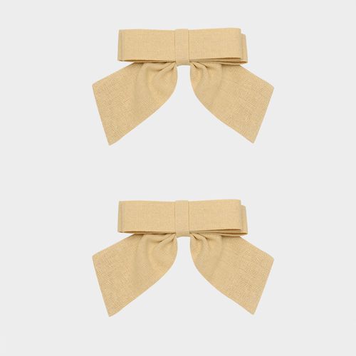 Conjunto de Laços Infantil Duplo Reto - AMARELO