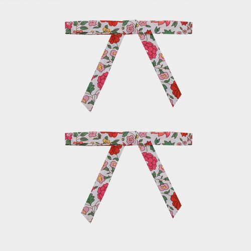 Conjunto de Laços Infantil Duplo Reto Liberty - VERMELHO