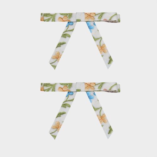 Conjunto de Laços Infantil Duplo Reto Liberty - FLORAL FLORAL VERDE
