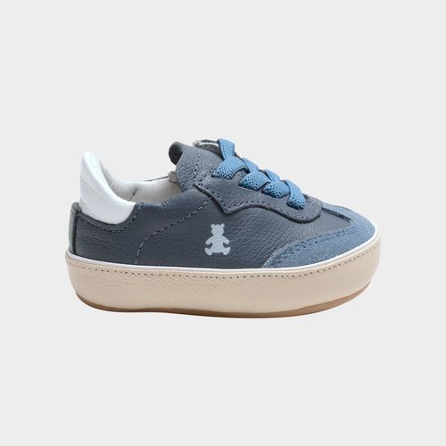 Tênis Bebê Masculino Detalhe Camurça Urso - AZUL MARINHO