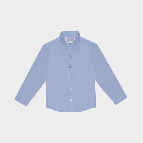 Camisa Infantil Masculina Fio 60 Manga Longa - AZUL BEBE