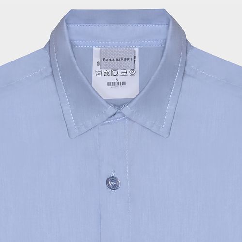 Camisa Infantil Masculina Fio 60 Manga Longa - AZUL BEBE