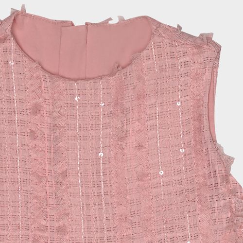 Vestido Infantil Feminino Tule com Paetê - ROSE