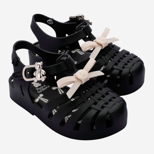 Sandália Bebê Feminina Melissa - PRETO/BEGE