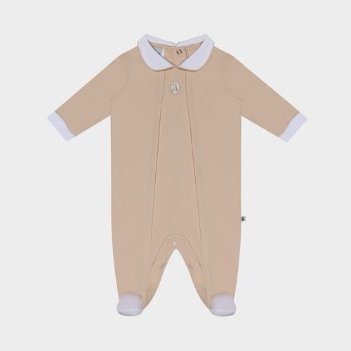 Macacão Bebê Unissex Egípcio Gold com Prega e Bordado - BEGE