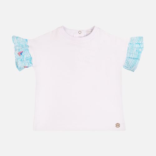 Camiseta Bebê Feminina Perseu Gold Manga Estampada - BRANCO