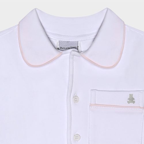 Pijama Bebê Feminina Egípcio Gold com Frisos - BRANCO