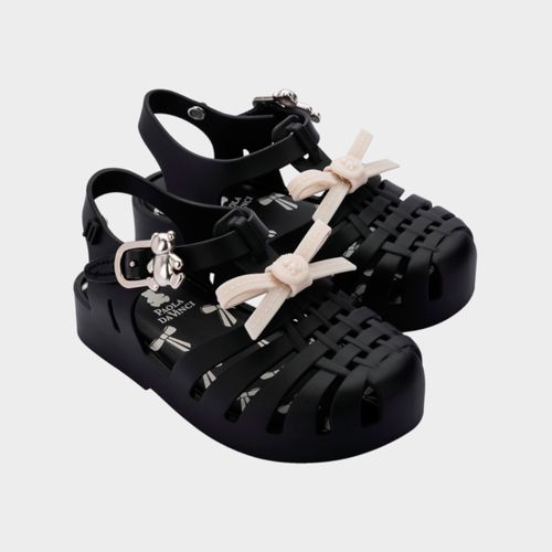 Sandália Bebê Feminina Melissa - PRETO/BEGE