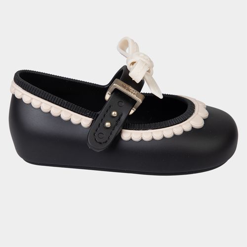 Sapatilha Bebê Feminina Mini Melissa - PRETO/BEGE
