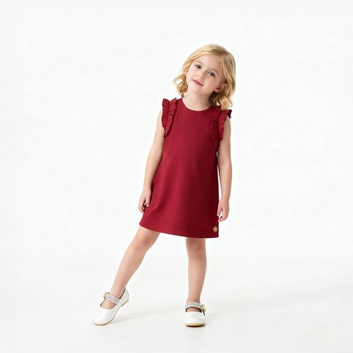 Vestido Bebê Feminino Neotech com Babado - VERMELHO