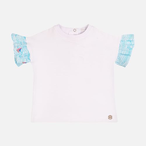 Camiseta Bebê Feminina Perseu Gold Manga Estampada - BRANCO