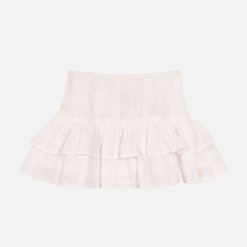 Saia Bebê Feminina Laise Com Babado - BRANCO