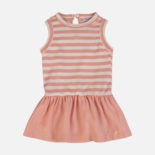 Vestido Bebê Feminino Canelado Listrado - ROSE