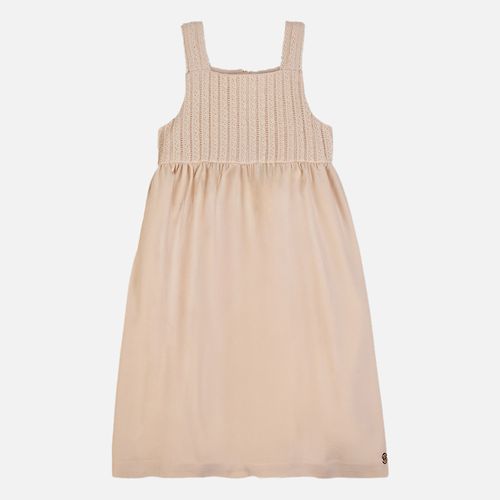 Vestido Infantil Feminino Malha Lavin com Alças - OFF WHITE