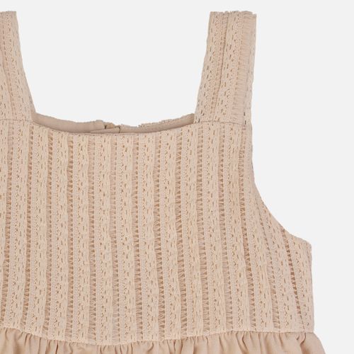 Vestido Infantil Feminino Malha Lavin com Alças - OFF WHITE