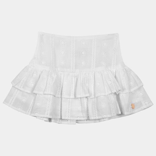 Saia Bebê Feminina Laise Com Babado - BRANCO