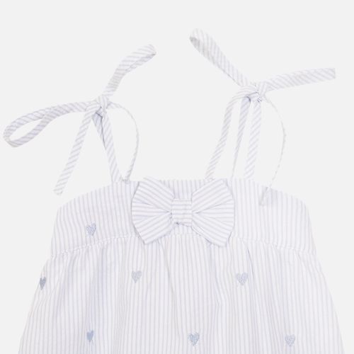 Romper Bebê Femino Anarruga Bordado Coração - AZUL