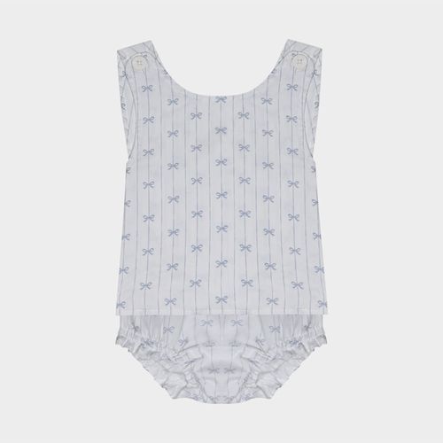 Banho de Sol Bebê Feminino Fustão Fio 60 Laços - OFF WHITE