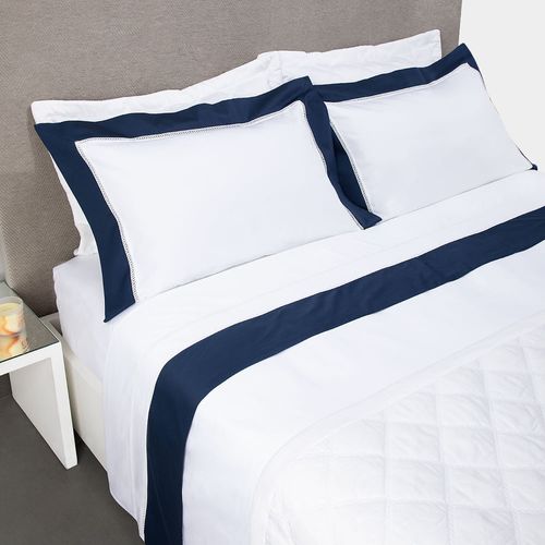 Jogo de Lençol Casal Algodão Egípcio 400 Fios - AZUL MARINHO