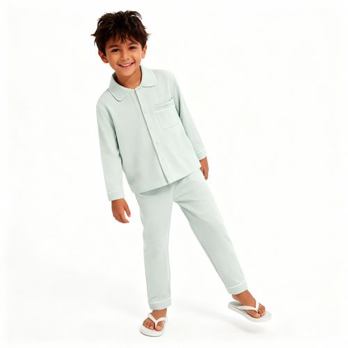 Pijama Infantil Masculino Egípcio Gold Longo com Frisos - VERDE