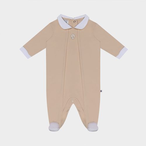 Macacão Bebê Unissex Egípcio Gold com Prega e Bordado - BEGE