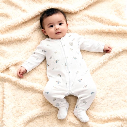 Macacão Bebê Masculino Gold com Zíper Estampa Lunare - AZUL