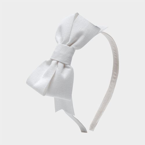 Tiara Infantil com Laço Linho Libélula - NATURAL