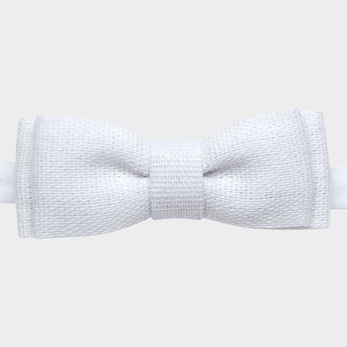 Faixa Bebê Laço Duplo Reto Linho - BRANCO