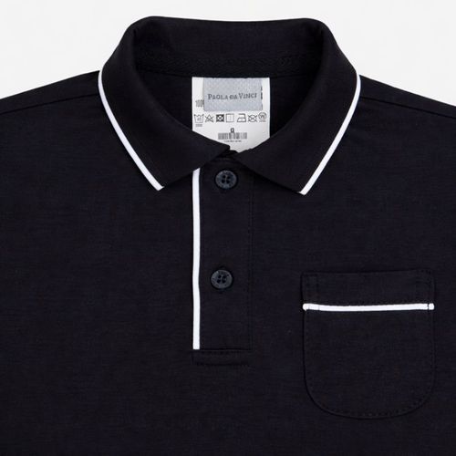 Camiseta Bebê Masculino Polo Interlock Pima - AZUL MARINHO