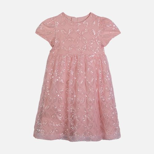 Vestido Bebê Feminino Paetê Bordado Eternal - ROSA