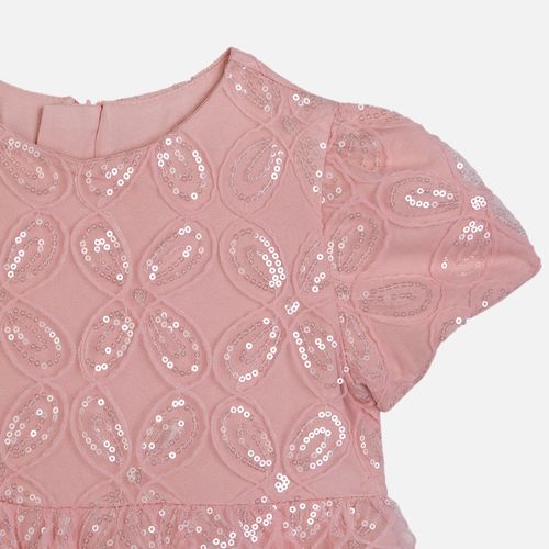 Vestido Bebê Feminino Paetê Bordado Eternal - ROSA