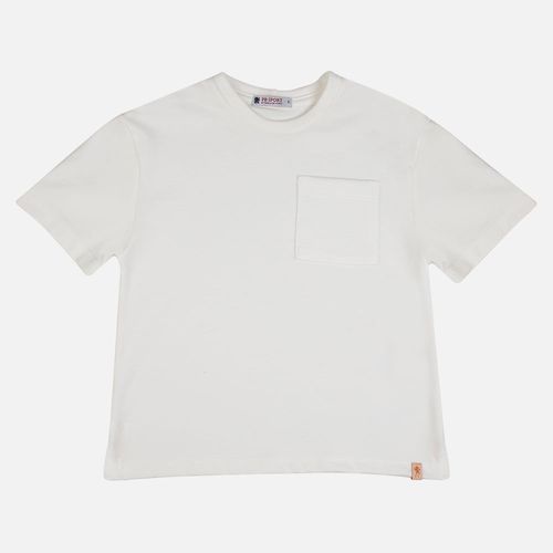 Camiseta Infantil Masculina Malha Rugby com Bolso - OFF WHITE