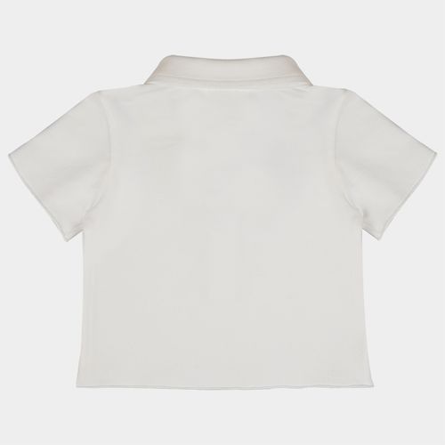 Camiseta Bebê Masculina Polo Piquet Duplo - OFF WHITE