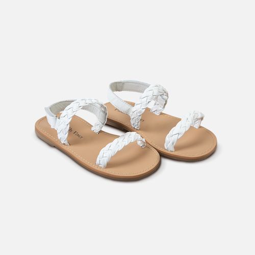 Sandália Toddler Feminina Tiras Trançadas - BRANCO
