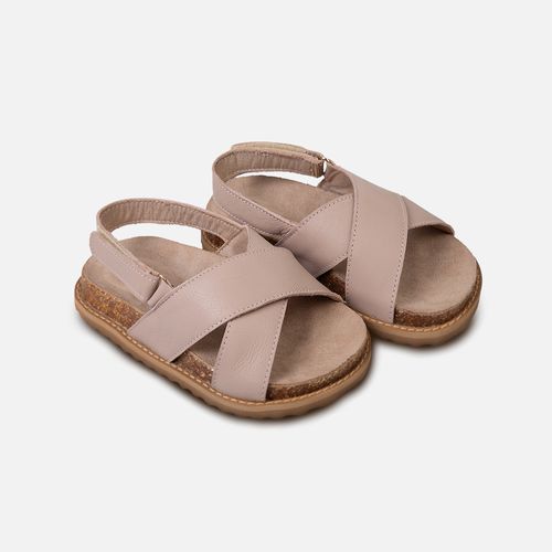 Sandália Toddler Feminina Tiras Largas - NUDE