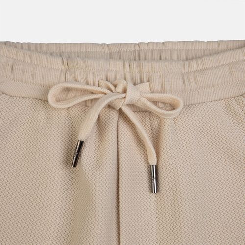 Bermuda Infantil Masculina Jacquard com Bolso Faca - BEGE