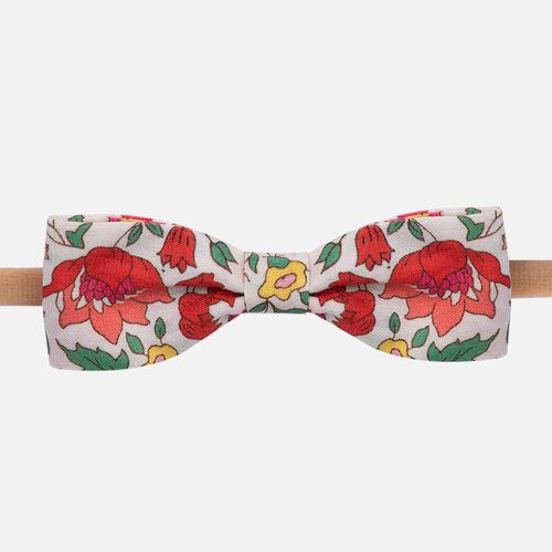 Faixa Bebê Feminina Laço Ponta Arredondada - FLORAL/VERMELHO