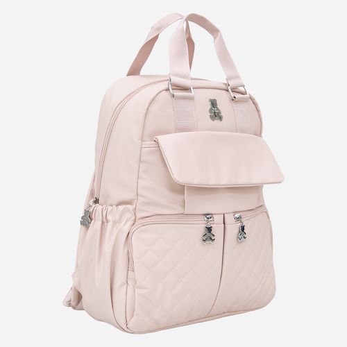 Mochila Maternidade Unissex  Bolso Matelassê Bimbi - ROSA