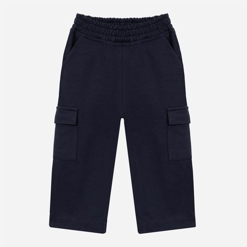 Calça Bebê Masculina Moletom Block com Bolsos - AZUL MARINHO