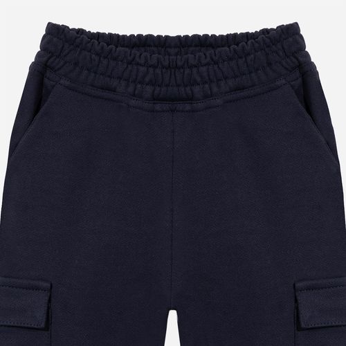Calça Bebê Masculina Moletom Block com Bolsos - AZUL MARINHO